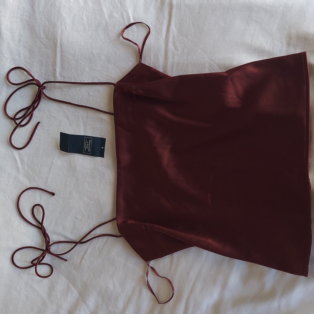 Abercrombie & Fitch Burgundy Satin Top